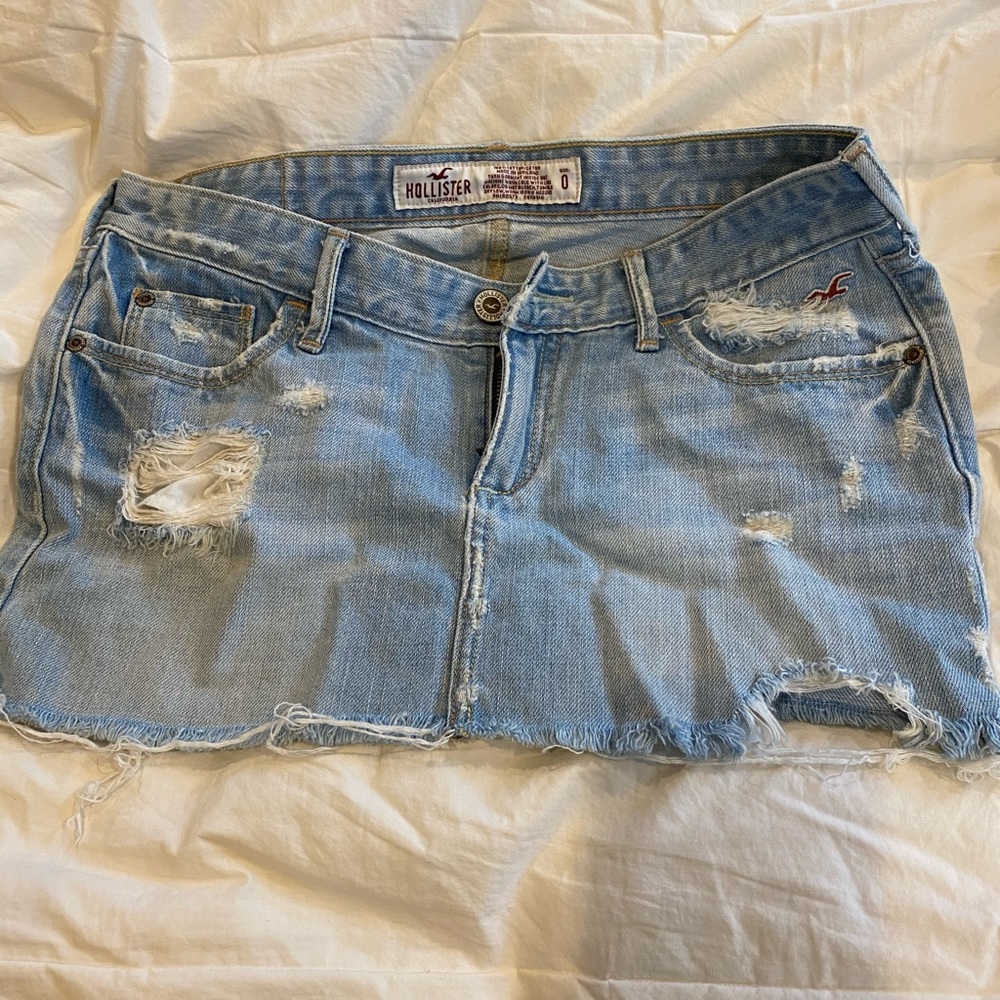Hollister denim mini skirt